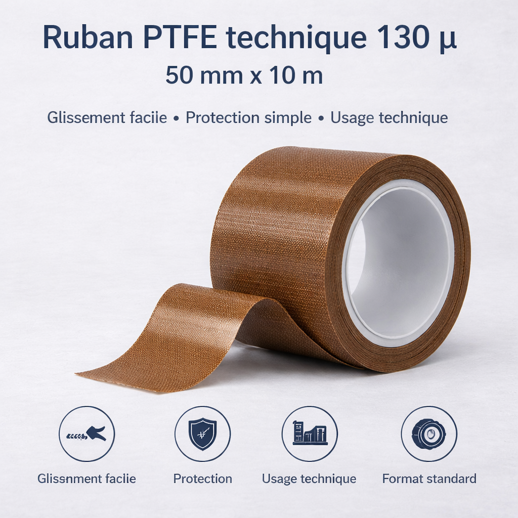 Ruban PTFE technique 180 µ – 50 mm x 10 m