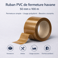 Ruban PVC de fermeture havane – 50 mm x 100 m