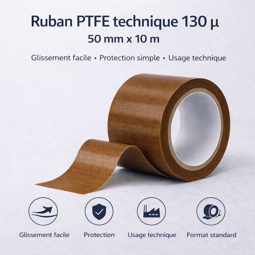 Ruban PTFE technique 130 µ – 50 mm x 10 m